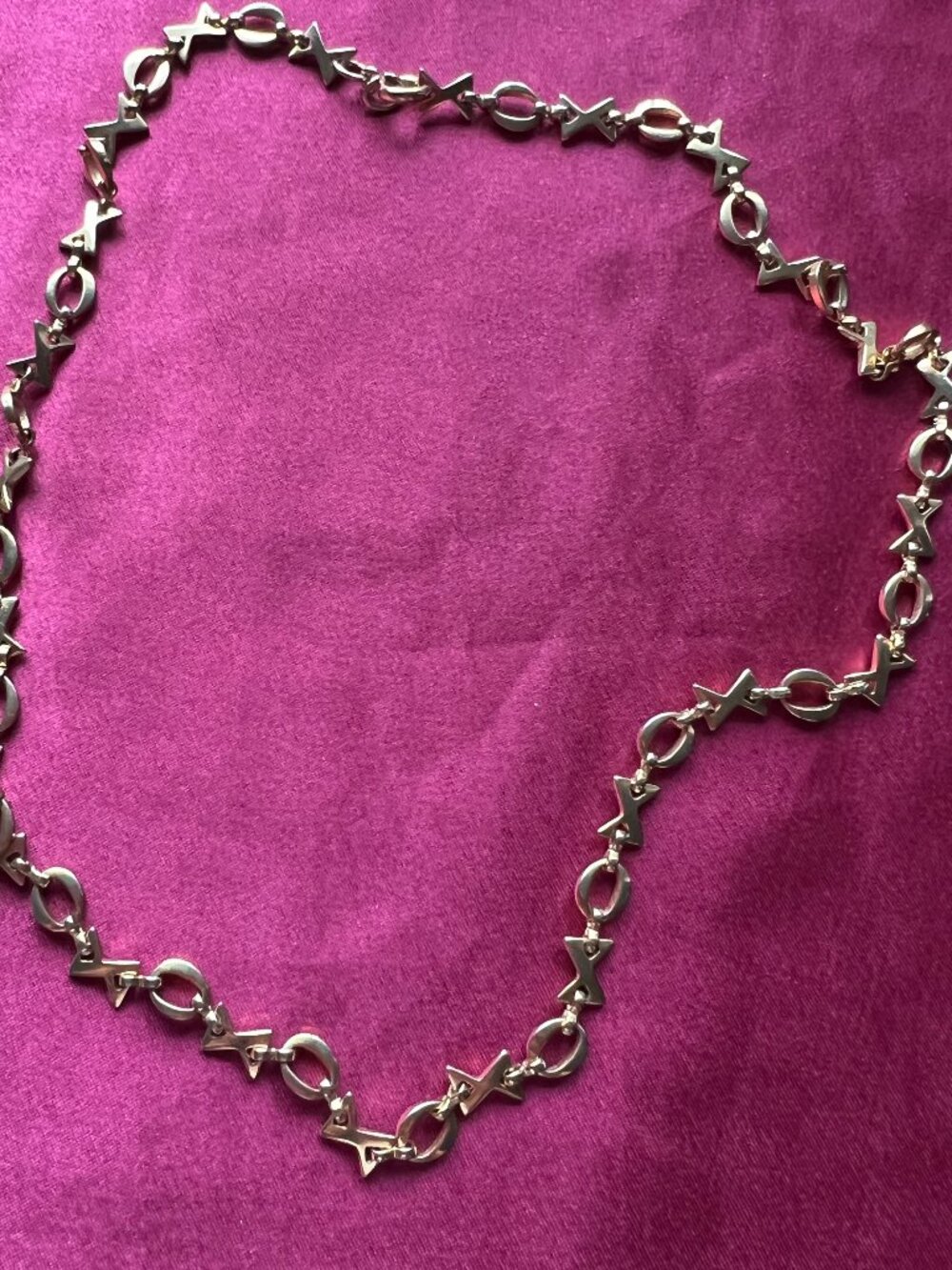 Vintage Gold Tone "XOXO" Necklace